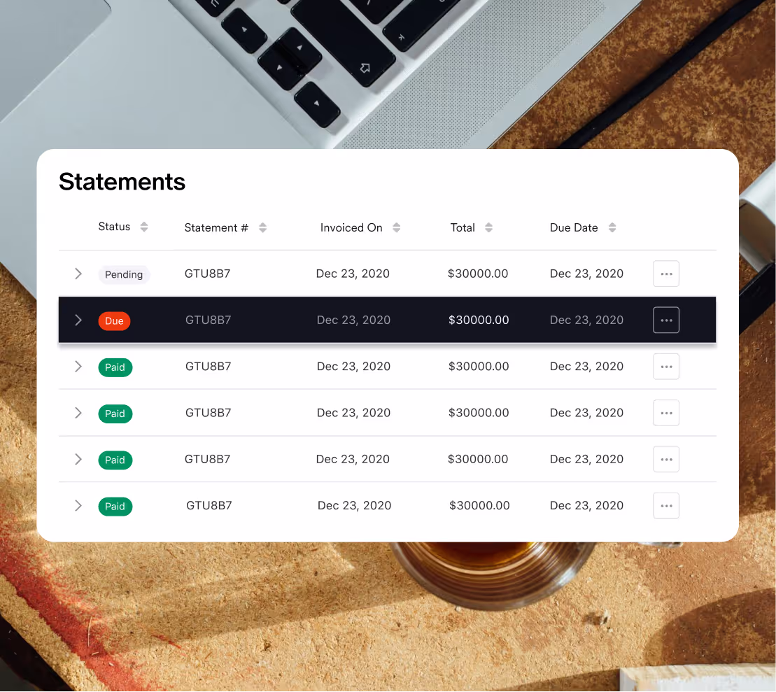 Billing statement