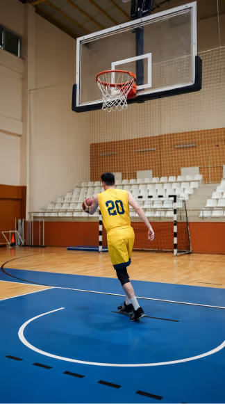 A basketball player running