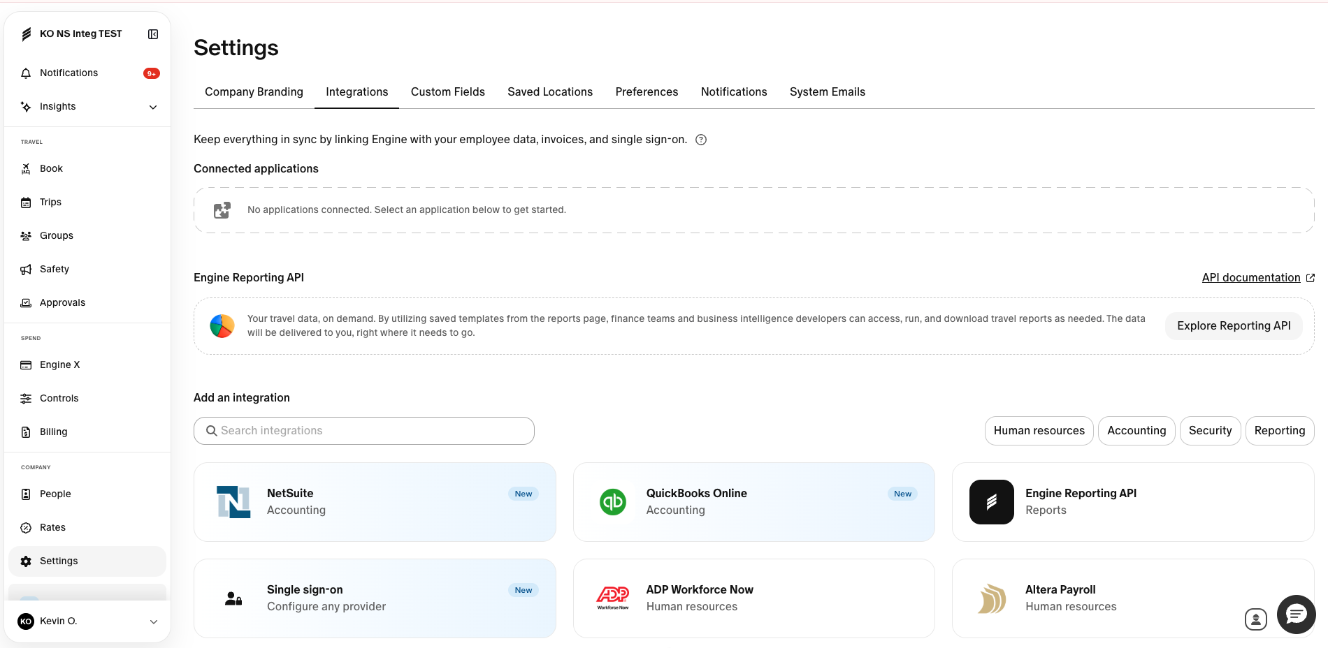 Engine NetSuite integration setup overview with Get Started action