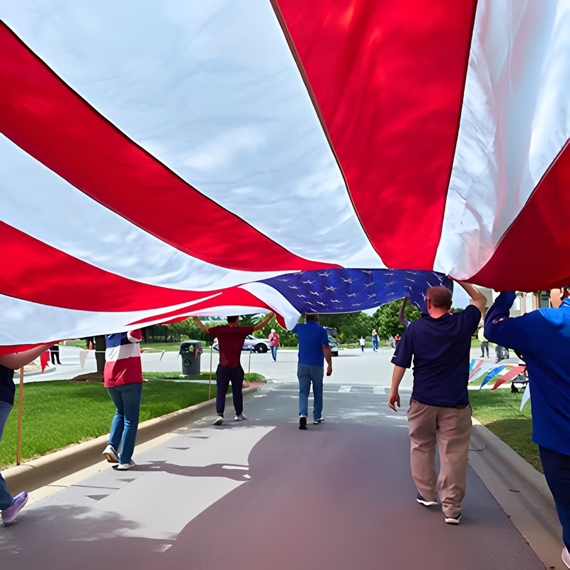 Historic American flag and landmark in the Chicago Southland