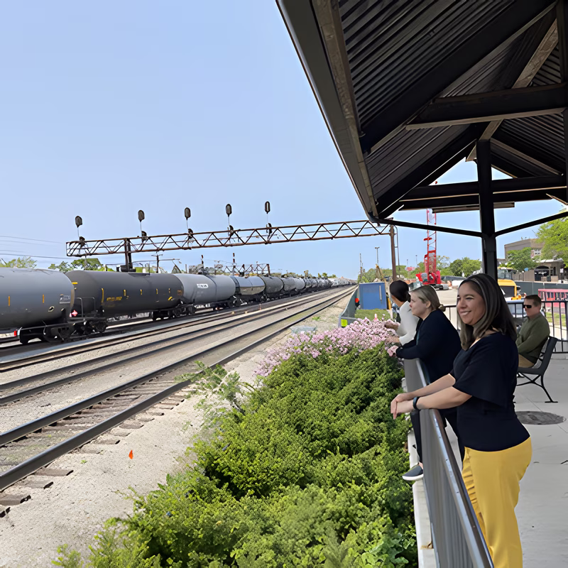 Freight train rolling through the Chicago Southland