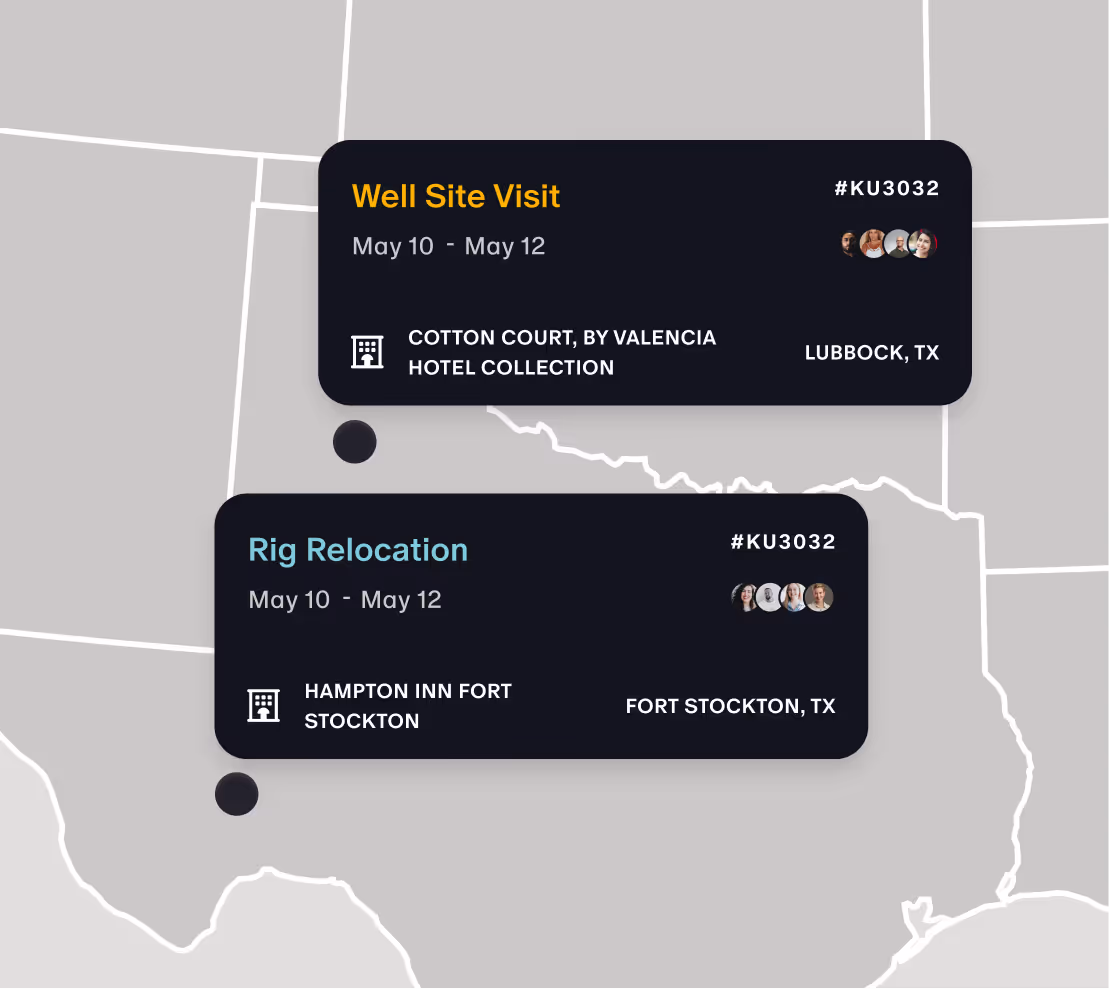 A map of hotel destinations